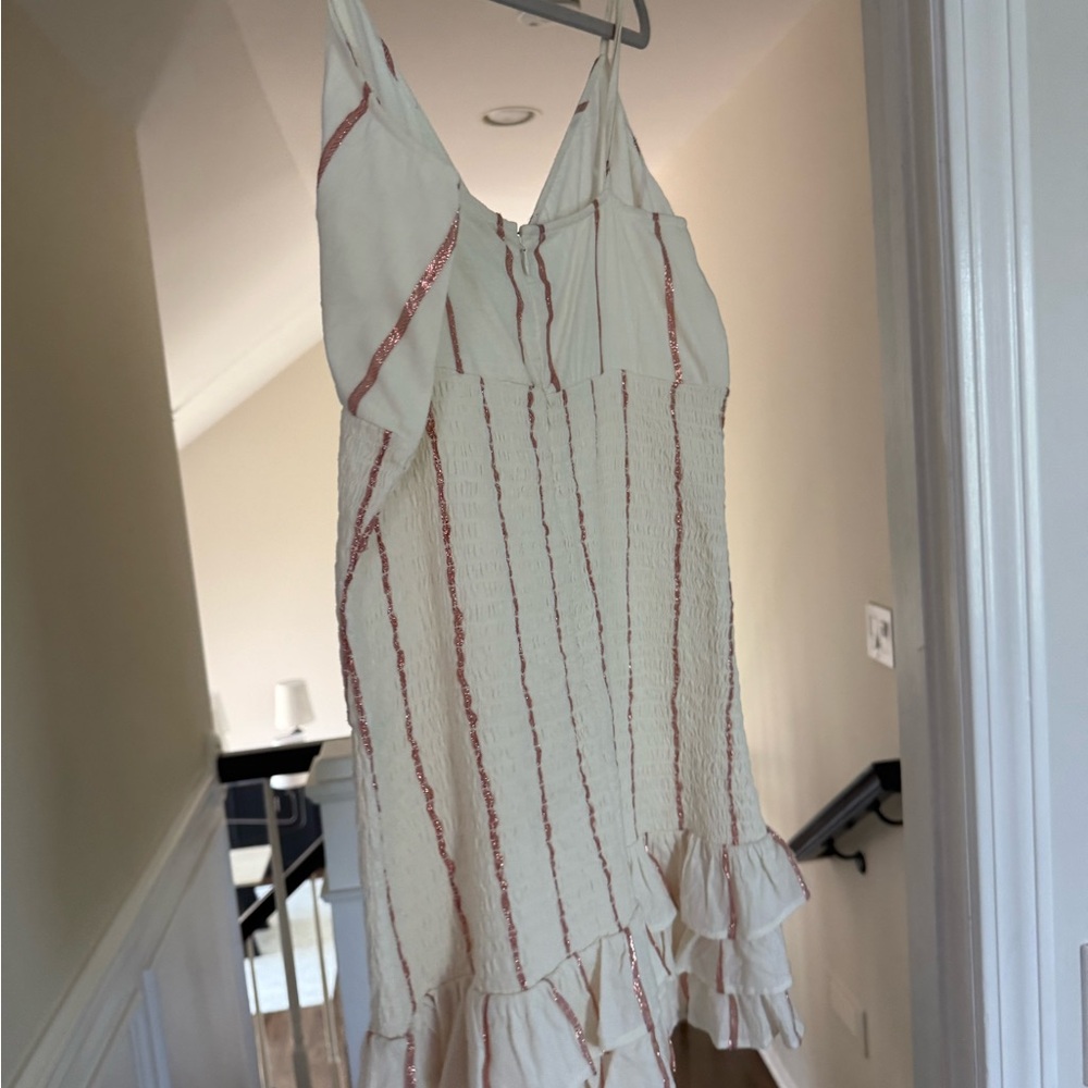 Tularosa White Dress with Pink Accents